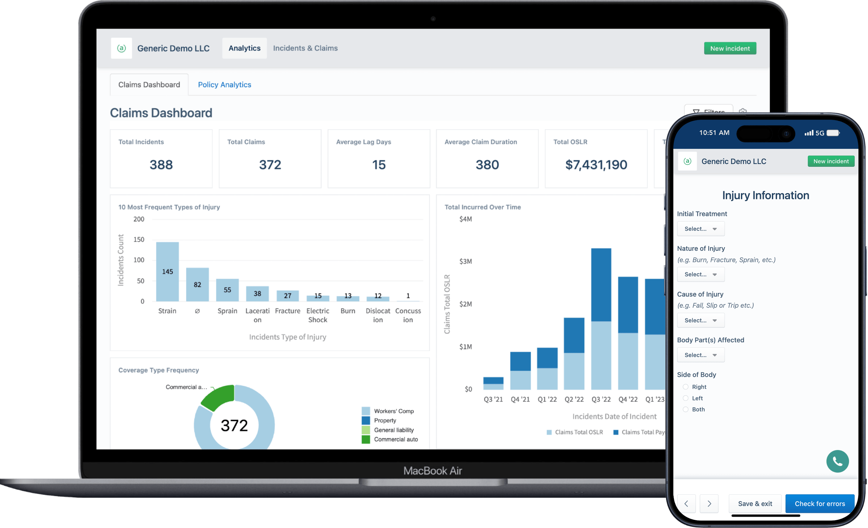 Aclaimant Claims Management Workflow and Analytics Platform Screenshot