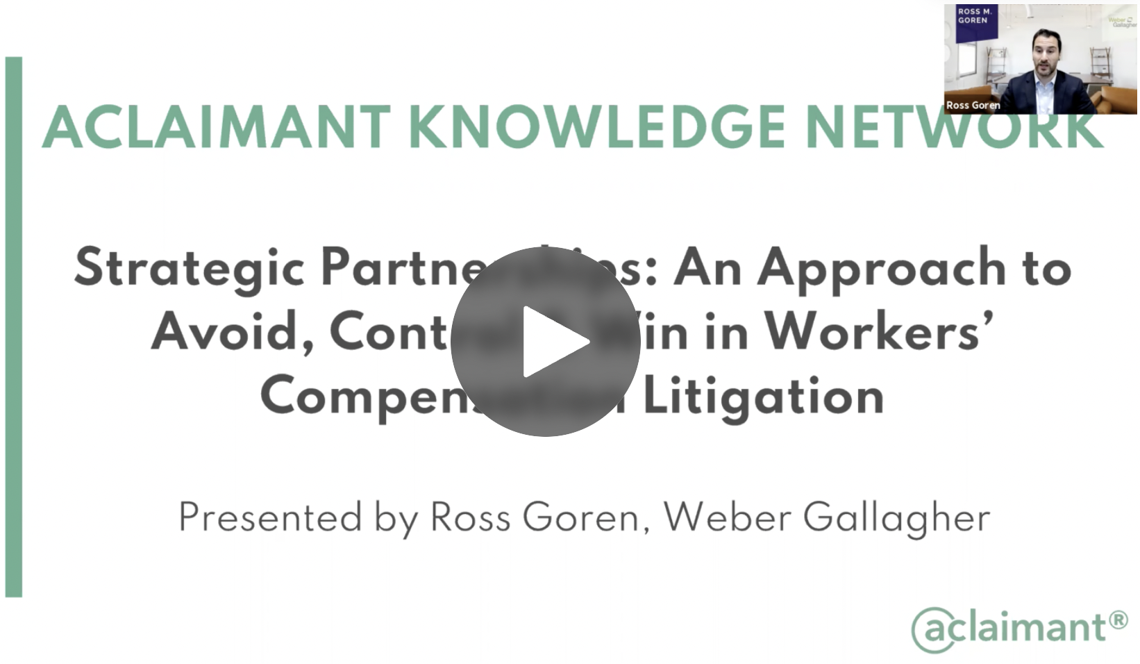 An Approach to Avoid, Control and Win in Wokers' Compensation Litigation
