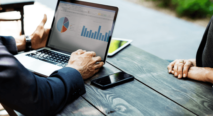 A man operating risk management information system software
